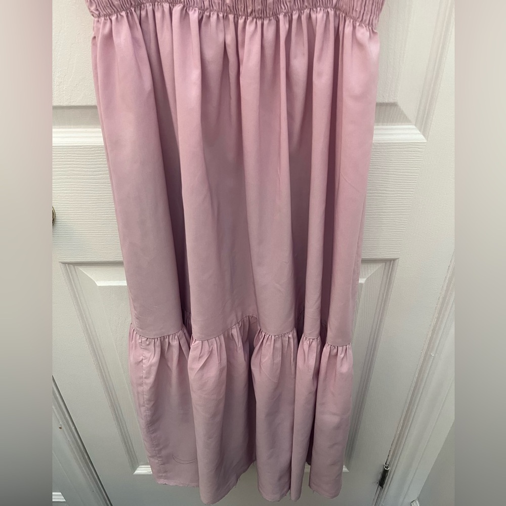 Zara Light Pink Tiered Smocked Maxi Dress - Picture 8 of 15